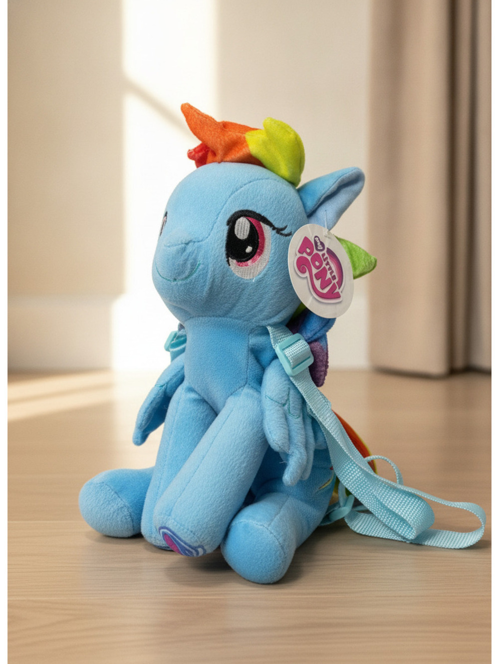 My Little Pony Rainbow Dash Plush Backpack with Adjustable Straps & Zipper *READ